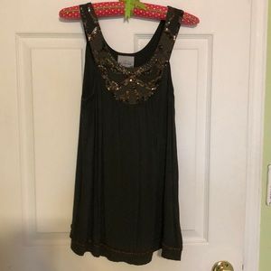 Anthropologie tank top with sequins on neckline